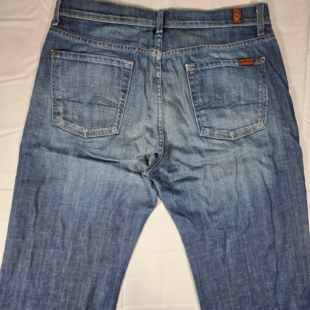 7 For All Mankind Mens Relaxed Straight Vintage Blue Jeans 34
